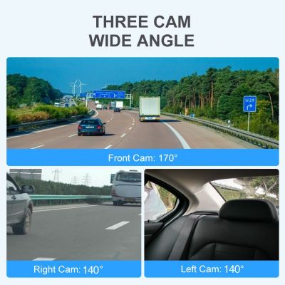 กล้องรถชนกล้องติดรถยนต์4ช่องสัญญาณ FHD 1080P ด้านหน้าซ้ายด้านหลังขวาพร้อมบันทึกมองเห็นกลางคืน Wi-Fi วนซ้ำหน้าจอจอดรถ24ชั่วโมง