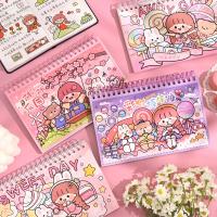 50 SheetsColourful Cute Cartoon Girl Character Stickers Lovely Girl Stickers Waterproof Handbook DIY Craft Photo Album Scrapbook Stickers