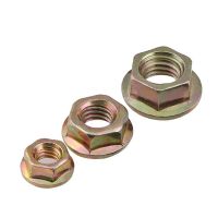 5/10/20pcs Color Zinc Flange Hex Nut M3 M4 M5 M6 M8 M12 Hex Knurl Locking Nuts Alloy Steel