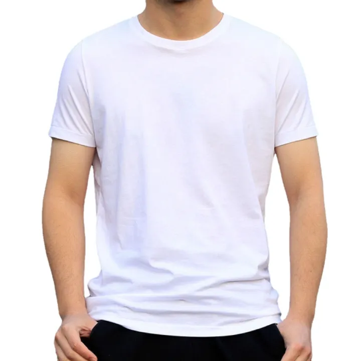 Plain White Round Neck t shirt Unisex 100% cotton | Lazada PH