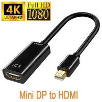 หัวแปลงสัญญาณ HDMI Mini DP 4K 1080P เหมาะสำหรับพื้นผิว/แล็ปท็อปหรือคอมพิวเตอร์เดสก์ท็อปที่มีพอร์ต Mini DP