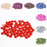 New Many Colors Craft ABS Imitation Pearls Half Round Flatback Pearls Resin Scrapbook Beads Decorate DIY 8mm 200Pcs Beads