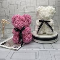 YJ438 ขายร้อน - / เดอ Peluche Oso Rosa Para Mujer Rosa Rosa Roja De 25Cm Regalo De San Valentín Decoración