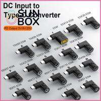 SUN BOX มืออาชีพอย่างมืออาชีพ ที่ชาร์จแล็ปท็อป USB C 5.5X2.5 7.4X5.0 4.5X3.0mm ตัวแปลงสัญญาณ Pd 65W ตัวแปลงไฟฟ้า DC ไปยังประเภท C