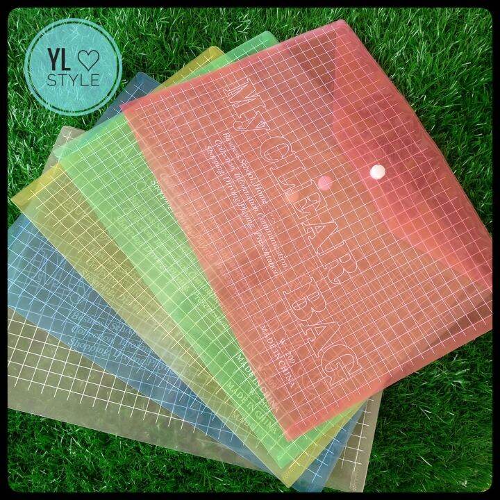 A4 Transparent Button Clear Bag Folder File Folder Lazada