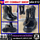 Combat Boots-(รหัส 612) รองเท้าคอมแบทตะขอ ไม่มีซิป สูง10นิ้ว