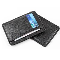 Black Ultra-thin Mens Wallet Card Holder 9 Slots Card Id Card Holder Bank Card Holder Porte Carte Men Male Business Card Wallet Card Holders