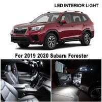 ประตูโดม LED ไฟติดเพดานข้อผิดพลาดสีขาวฟรี8ชิ้นสำหรับโคมไฟป้ายทะเบียน Subaru Forester 2019 2020