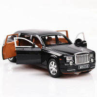 รถ Suv จำลองรถ Diecast ของเล่นสำหรับเด็ก124โรลสรอยส์แฟนธอมฟังก์ชั่นดึงถอยหลังแบบโมเดลรถเหล็กเปิดได้6ประตู