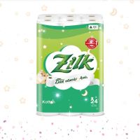 Zilk ซิลค์ คอตตอน กระดาษชำระม้วนเล็ก แพ็ค 24 ม้วน กระดาษทิชชู่ม้วนเล็ก กระดาษชำระ กระดาษทิชชู่ คอตตอน Zilk (แพ็ค24ม้วน)