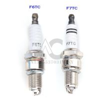 ปลั๊กหัวเทียน F6TC/F7TC คุณภาพสูง2ชิ้นเหมาะสำหรับเครื่องกำเนิดไฟฟ้าเครื่องตัดญ้าเลื่อยไฟฟ้าเครื่องยนต์ทุกชนิด