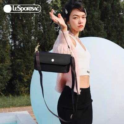 Lesportsac 2023 กระเป๋าทรงสูง Ins รักแร้กระเป๋าทรงบาแกตต์กระเป๋าสะพายข้างกระเป๋าสวยหรูผู้หญิง011