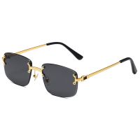 -nmj0615 D072 euramerican trimming spring foot frameless sunglasses her red gradient sunglasses male street snap ins