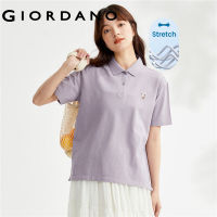 GIORDANO ผู้หญิง เสื้อโปโลแขนสั้นผ้าปิเก้ยืดถักขนาดเล็ก Free Shipping 05313381