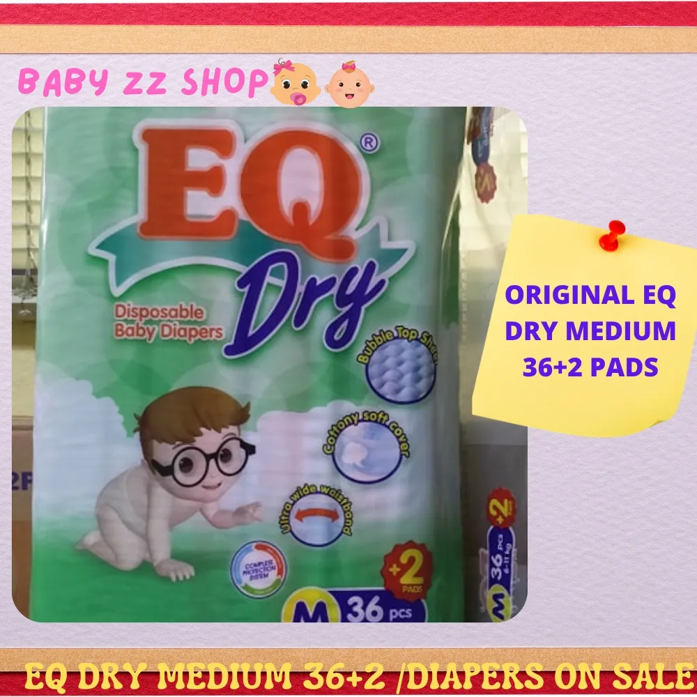 W|TBaby ZZ Shop EQ Baby DRY Medium size 36+2 pcs in a pack (6-11 KG)/  Diaper on Sale | Lazada PH