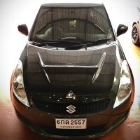 [Clearance Sale] Econ GT ฝากระโปรงคาร์บอน ไฟเบอร์ - คาร์บอน เคฟล่า SUZUKI Swift Eco (ลายสอง)