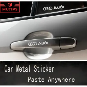 3D Metal S Line Silver Red Emblem Sticker Badge for Audi A3 A4 A5