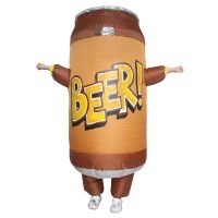 Cold Beer Bottle Halloween Costume Adult Funny Food Drinking Outfit Wears Canned Drink Soda Water Beer Can Inflatable Suit