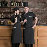 Men and Women Short Sleeve Master Chef Uniform Bakery Catering Restaurant Kitchen Jacket Canteen Cook Coat Workwear Apron&amp;Hat