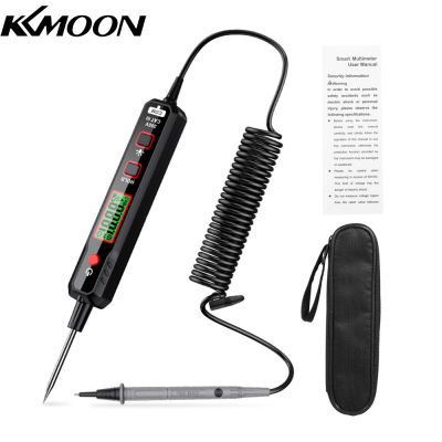KKmoon เครื่องทดสอบแรงไฟฟ้ามัลติมิเตอร์ปากกาดิจิตอลสำหรับวัด Ac/dc โวลต์มิเตอร์ไดโอดรีตัวต้านทานความจุไฟฟ้าที่มีแสงไฟและไฟฉาย