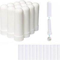 100Pcs White Plastic Essential Oil Nasal Inhaler Tubes Sticks Blank Wicks Refillable Dropper Containers For Aromatherapy Perfume