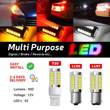 4x Car Led Light Bulb Canbus T20 7443 W21/5w Dual Color Reversing