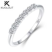 Kuololit 100% Real Moissanite Rings For Women D/VVS1 Solid 925 Sterling Silver  Wedding Band Ring Gifts Fine Jewelry