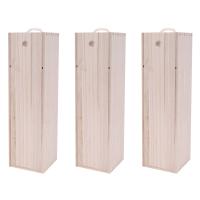 3X Red Wine Bottle Wooden Packing Box for Hampagne Flute Special Wooden Gift Wrap Storage for Wine Can Make Logo Box