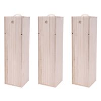 3X Red Wine Bottle Wooden Packing Box for Hampagne Flute Special Wooden Gift Wrap Storage for Wine Can Make Logo Box