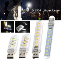 LS [In stock] USB LED Light 3/8 Beads White Light and Warm Light Portable Night Light for Laptop Computer