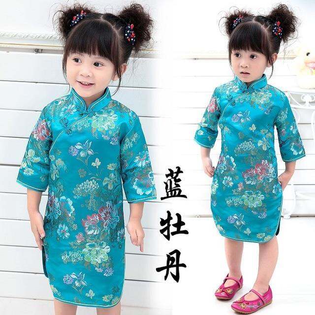 jeansame-dress-ใหม่ฤดูใบไม้ผลิน่ารักสาว39-ชุดเด็กจีน-chi-pao-cheongsam-ของขวัญปีใหม่เด็กสาวพรรคเสื้อผ้าเครื่องแต่งกายเด็กสาว-qipao