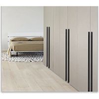 Modern minimalist wardrobe golden black handle cabinet door handle cabinet drawer lengthened black handle