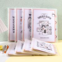 [COD] Jingu penguin holiday frosted surface classification loose-leaf book creative notebook student horizontal line A5