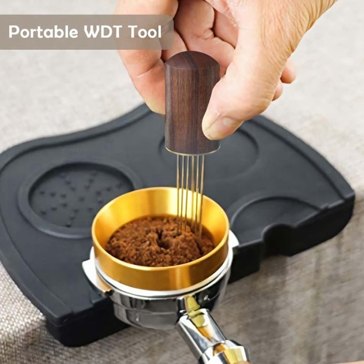 wdt-tool-espresso-distribution-tool-portable-espresso-distribution-tools-6-needles-rosewood-color