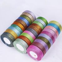 25Yards 6mm-40mm Multicolor Satin Glitter Onion Ribbons Wedding Party Cake Gift Decor Craft DIY Accessories Single Face ribbons Gift Wrapping  Bags