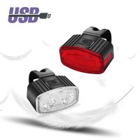 ✈◑┋ Front Rear Bike Lights LED Front Lamp Taillight Cycling Back Rechargeable Lighting Rearlight Warning Lamp Safety Light Seatpost