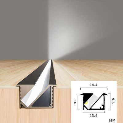 LED Under Cabinet Strip Light 45 Degree Beam Oblique Lighting Thin Built-in Layer Shelf Aluminum Profile DC12V DuPont Bar Lamp  by Hs2023