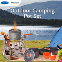 Mesuca Discovery Outdoor Pots แคมป์ปิ้งอุปกรณ์ทำอาหารกลางแจ้งแบบพกพาพับเครื่องครัว Cassette Stove Set