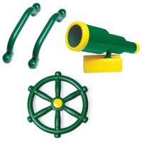 Playground Kit for Kids Outdoor Playset Kids Pirate Telescope, Steering Wheel, Playground Equipment- Backyard