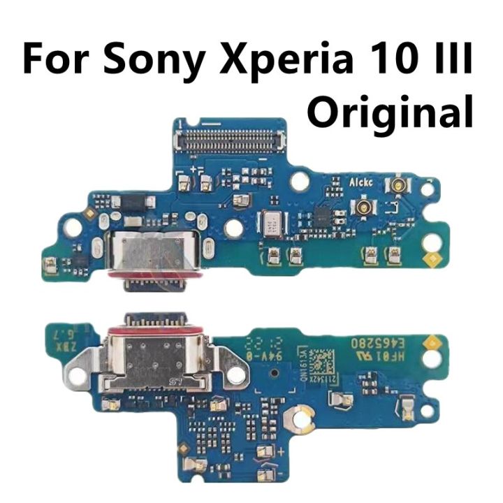 ชาร์จพอร์ตชาร์จเชื่อมต่อ USB ดั้งเดิมสำหรับ SONY Xperia 10 III XQ-BT52แท่นชาร์จอะไหล่ทดแทนบอร์ดเฟล็กซ์