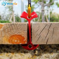 4PCS 7.8cm / 6.7cm Aluminum Alloy Camping Fishbone Anchor Tent Pegs Deck Garden Stakes Guyline Adjuster Tensioner Stopper