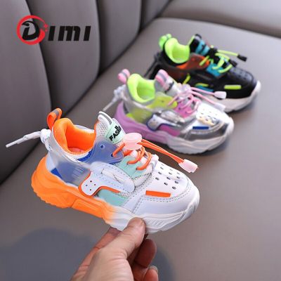 DIMI 2023 New Children Shoes Girls Boys Casual Shoes Fashion Colorblock Breathable Soft Leather Non-slip Sneakers for Kids