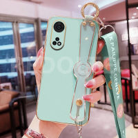 เคสโทรศัพท์สายนาฬิกาชุบ6D สำหรับ OPPO Reno 8T 4G เชือกยาวกรอบหลังซิลิโคนเนื้อนิ่มสะพายไหล่พาดลำตัว