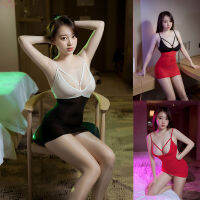 ชุดเดรสแขนกุดผู้หญิงสายสปาเก็ตตี้ Babydoll Mini Bodycon Night Clubwear