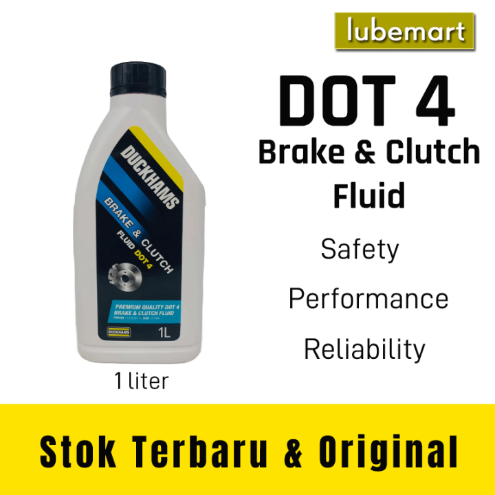 BRAKE FLUID DOT4 - DUCKHAMS BRAKE & CLUTCH FLUID DOT 4 (1 LITER) | Lazada