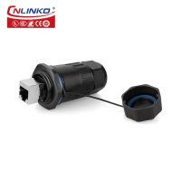 CNLINKO Industry Waterproof IP67 Ethernet Connector 1/4 Bayonet Connecting RJ45 Adapter 8P8C Aviation Plug Socket Panel Mounted