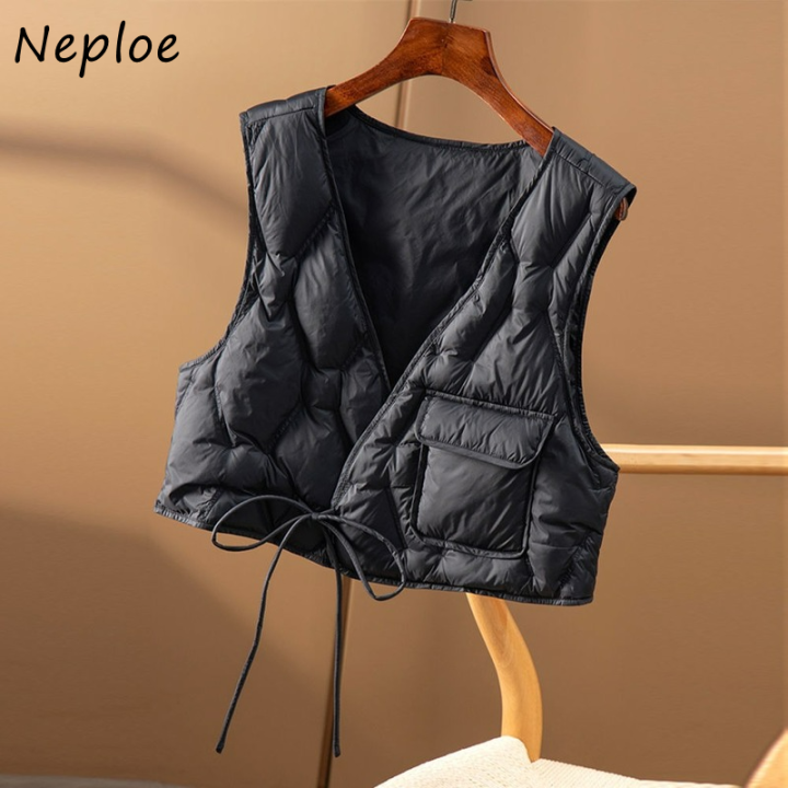 neploe-cropped-womens-waistcoat-fashion-drawstring-solid-color-cotton-waistcoats-sleeveless-outerwear-winter-vest-jacket-female