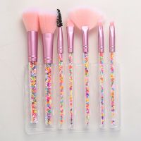 7pcs Makeup Brushes Set Diamond Candy Love Glitter Handle Crystal Foundation Blush Face Powder Eye Shadow Brush Pincel Maquiagem Makeup Brushes Sets