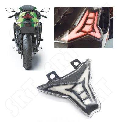 ❦Red สำหรับ Kawasaki Ninja 400 250 ABS EX400 EX250 Z400 Z250รถจักรยานยนต์ขนาด2019 2023ไฟท้ายสัญญาณเลี้ยวเบรคไฟท้ายแบบบูรณาการ