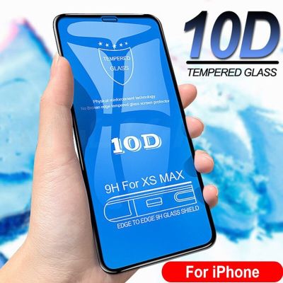10D Tempered Glass For iPhone 14 13 12 11 Pro Max Mini XS XR X 7 8 6S 6 Plus SE 2020 2022 Full Anti-fingerprint Screen Protector